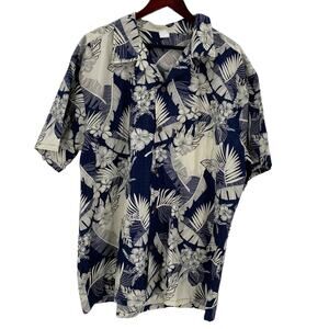 Blue and white Hawaiian shirt size 2XL Palmwave